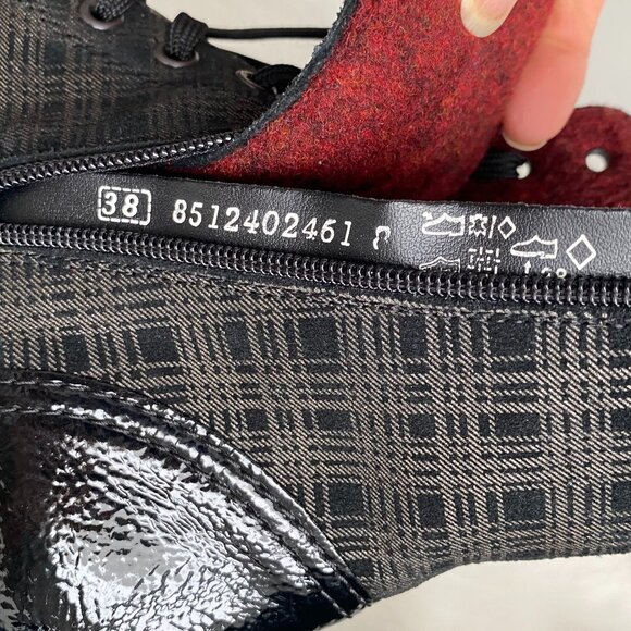 Remonte Black Grey Tartan Ankle Dress Boots Sz 7 - Picture 12 of 13